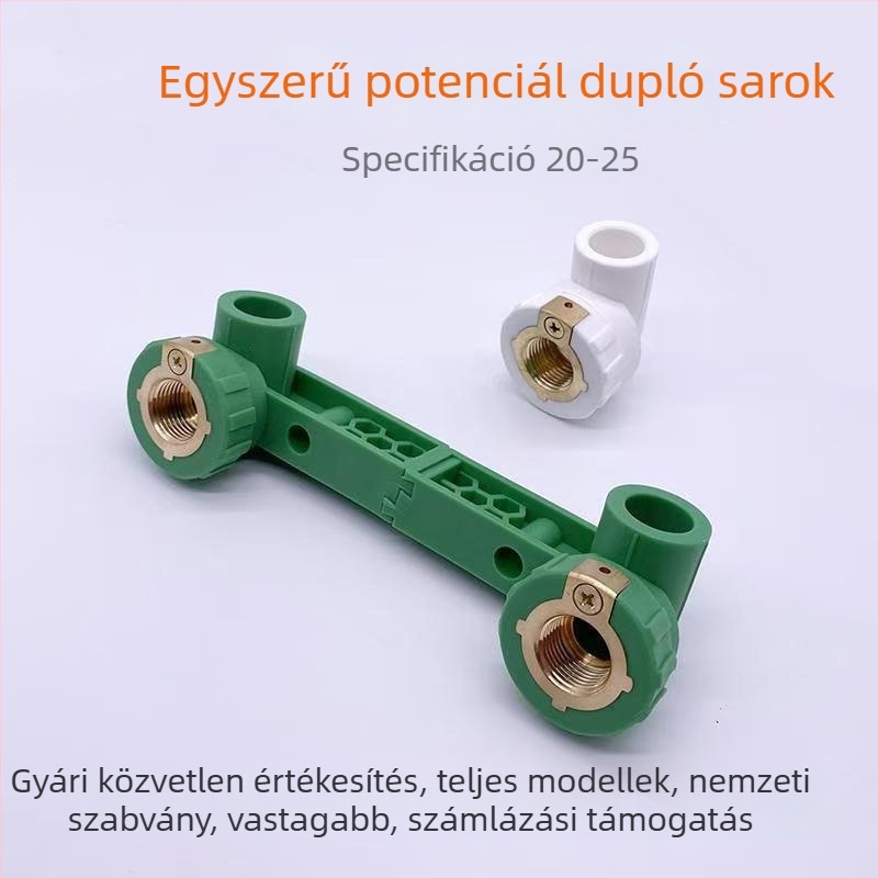 PPR egyenpotenciálú dupla könyök belső menet Tee, U-alakú csőillesztő, forró olvasztásos kötés; különböző modellek; első osztályú minőség