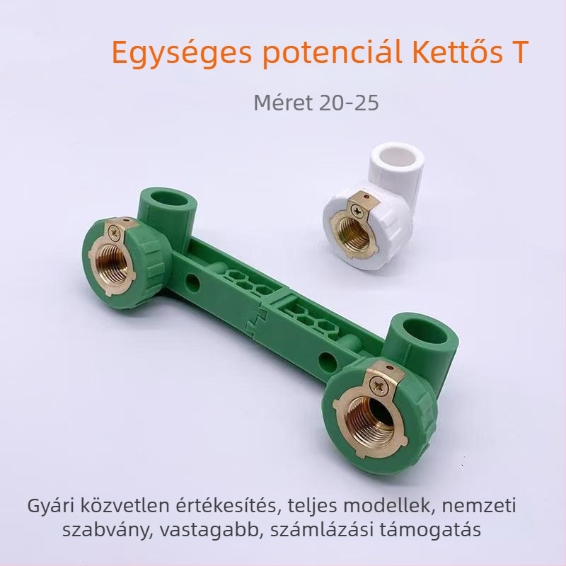 PPR egyenpotenciálú dupla könyök belső menet Tee, U-alakú csőillesztő, forró olvasztásos kötés; különböző modellek; első osztályú minőség