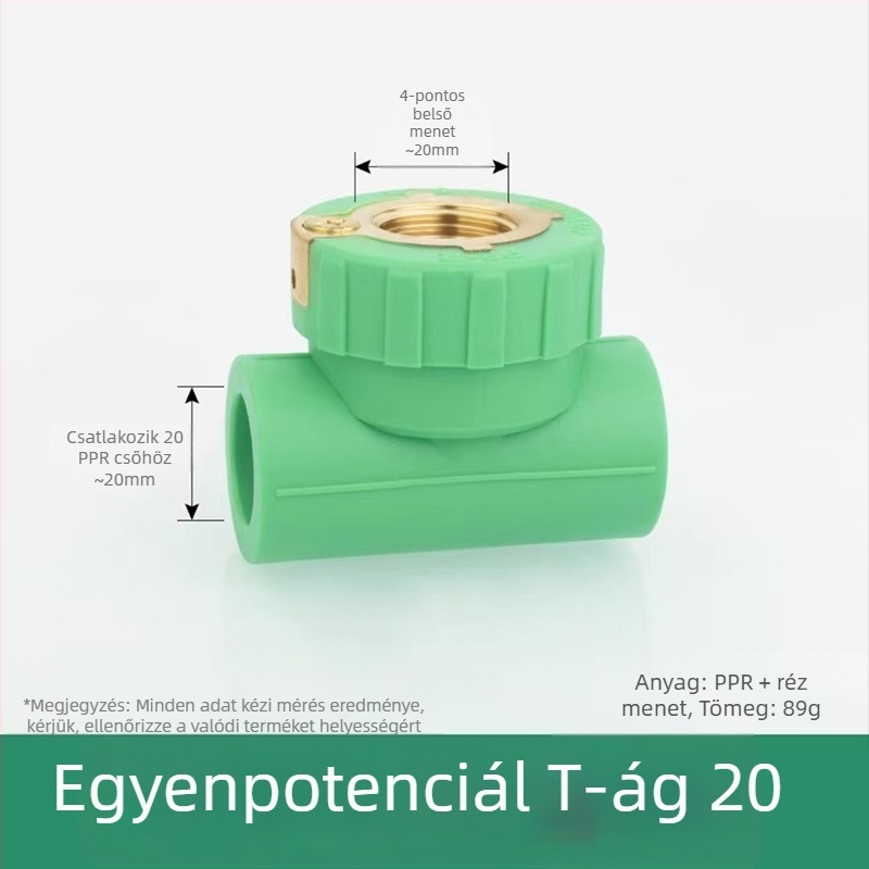 PPR egyenpotenciálú dupla könyök belső menet Tee, U-alakú csőillesztő, forró olvasztásos kötés; különböző modellek; első osztályú minőség