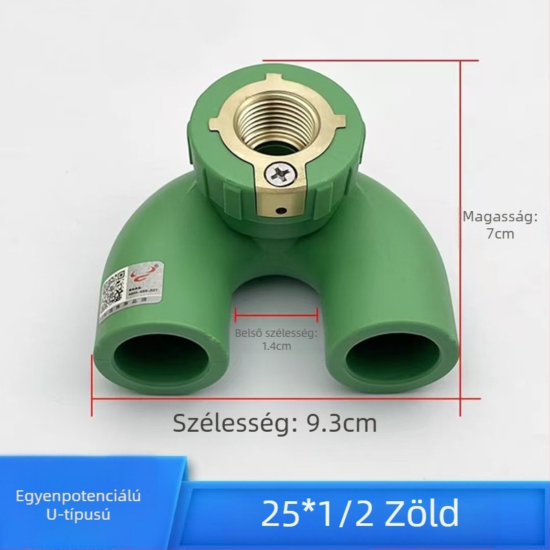 PPR egyenpotenciálú dupla könyök belső menet Tee, U-alakú csőillesztő, forró olvasztásos kötés; különböző modellek; első osztályú minőség