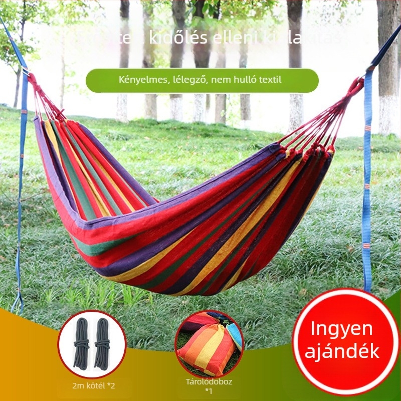 Vászon függőágy fa állvánnyal, Sanjia márkájú, készen áll a magáncímkézésre
