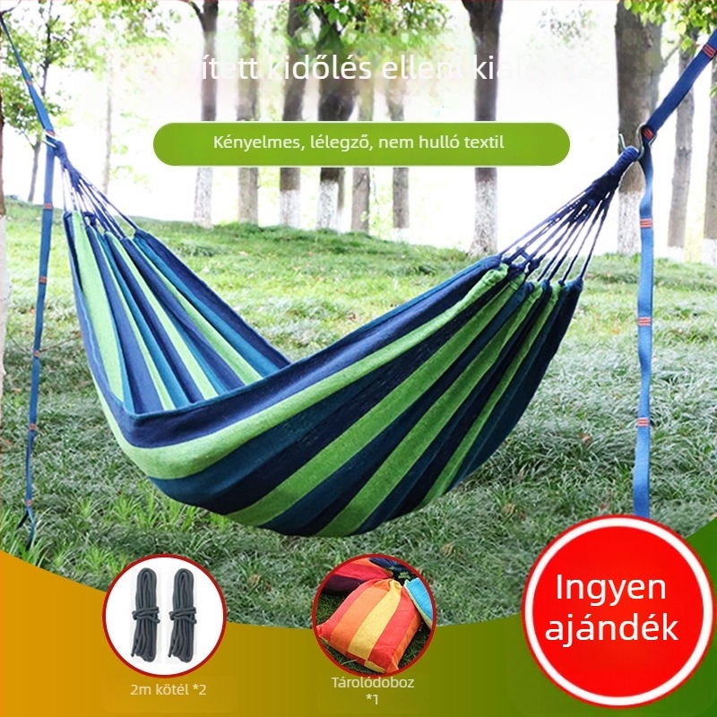 Vászon függőágy fa állvánnyal, Sanjia márkájú, készen áll a magáncímkézésre