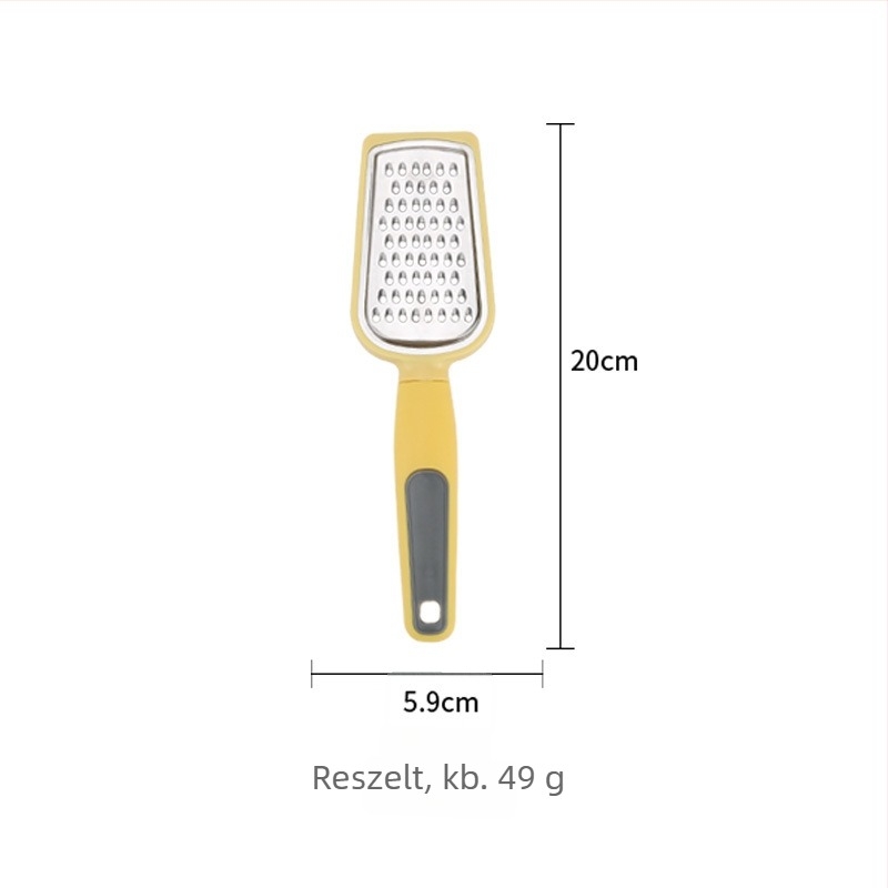 Konyhai kütyük készlet: hámozó, torta spatula, gyümölcs vágó és üvegnyitó; fa/PP fogantyúk; ABS alkatrészek; 430 rozsdamentes acélpengék.