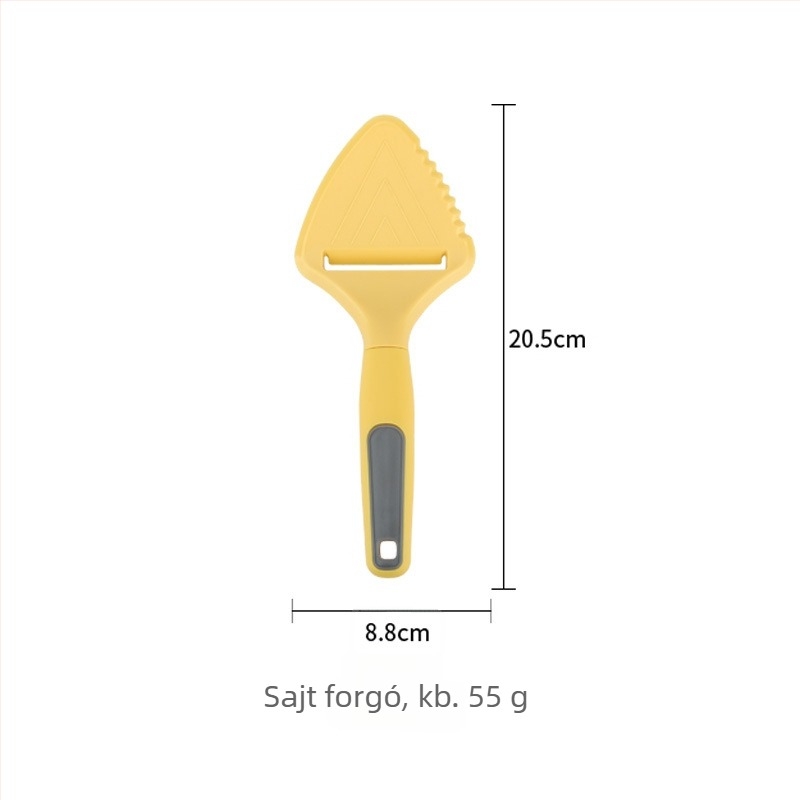 Konyhai kütyük készlet: hámozó, torta spatula, gyümölcs vágó és üvegnyitó; fa/PP fogantyúk; ABS alkatrészek; 430 rozsdamentes acélpengék.