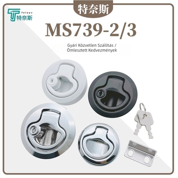 Tress MS739 push-típusú rejtett fogantyú RV- és mentőautóhoz, cinkötvözet gömbzár, modell MS739