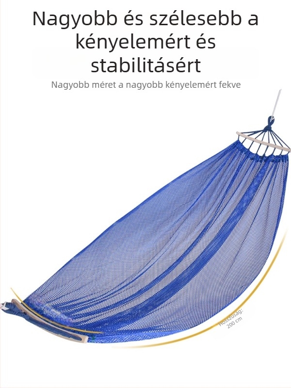 Kültéri függőfotel, légáteresztő poliészter, tartó nélkül, teherbírás 150 kg, tömeg 921 g