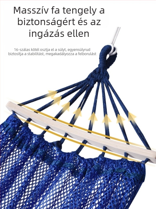 Kültéri függőfotel, légáteresztő poliészter, tartó nélkül, teherbírás 150 kg, tömeg 921 g