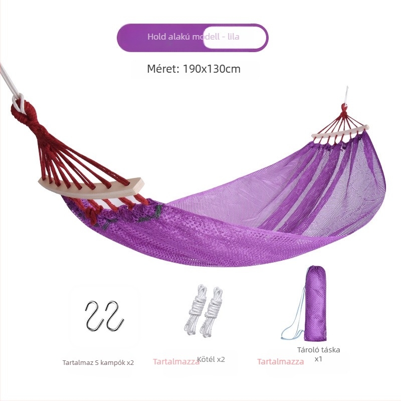 Kültéri függőfotel, légáteresztő poliészter, tartó nélkül, teherbírás 150 kg, tömeg 921 g