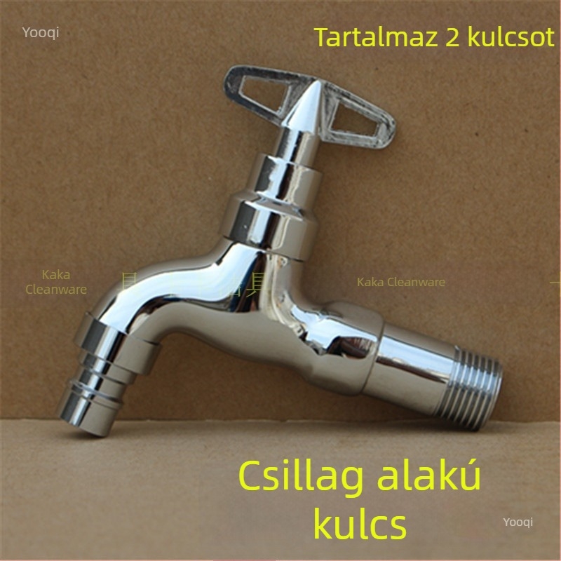 Kültéri zárható csap pentagonális kulccsal, teljes rézből, modell 950, kerámiakorongos szelep, egyetlen hideg víz kifolyás