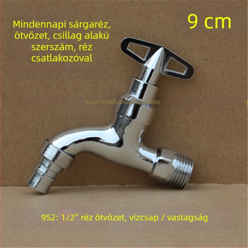 Kültéri zárható csap pentagonális kulccsal, teljes rézből, modell 950, kerámiakorongos szelep, egyetlen hideg víz kifolyás