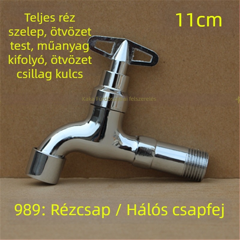 Kültéri zárható csap pentagonális kulccsal, teljes rézből, modell 950, kerámiakorongos szelep, egyetlen hideg víz kifolyás