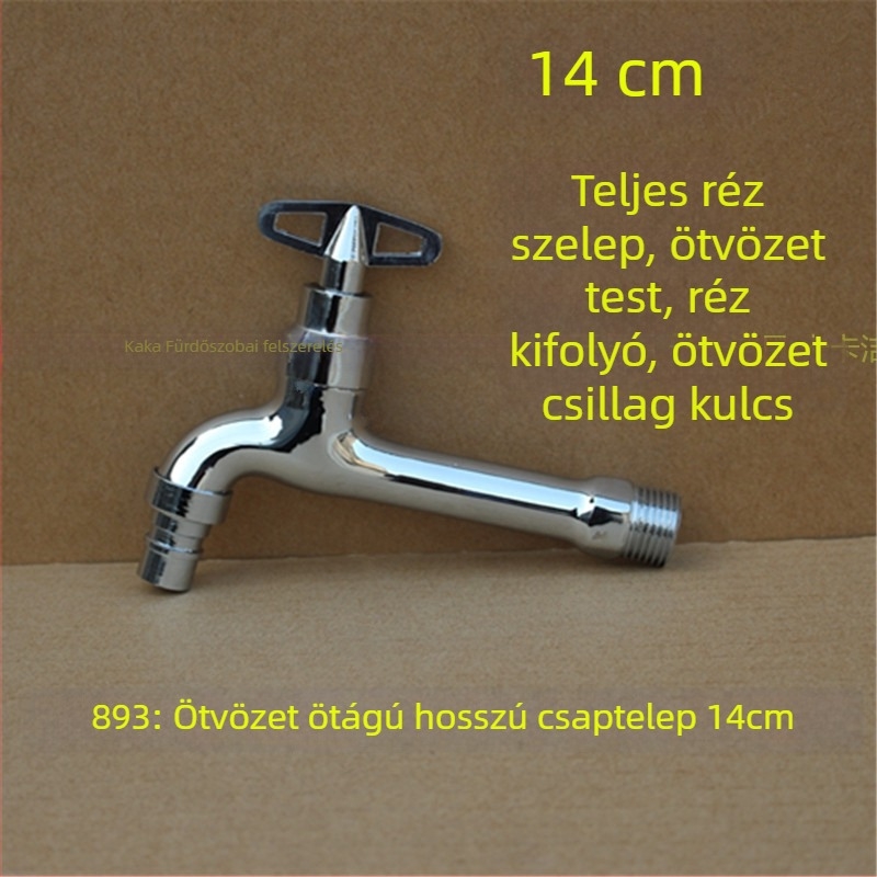 Kültéri zárható csap pentagonális kulccsal, teljes rézből, modell 950, kerámiakorongos szelep, egyetlen hideg víz kifolyás