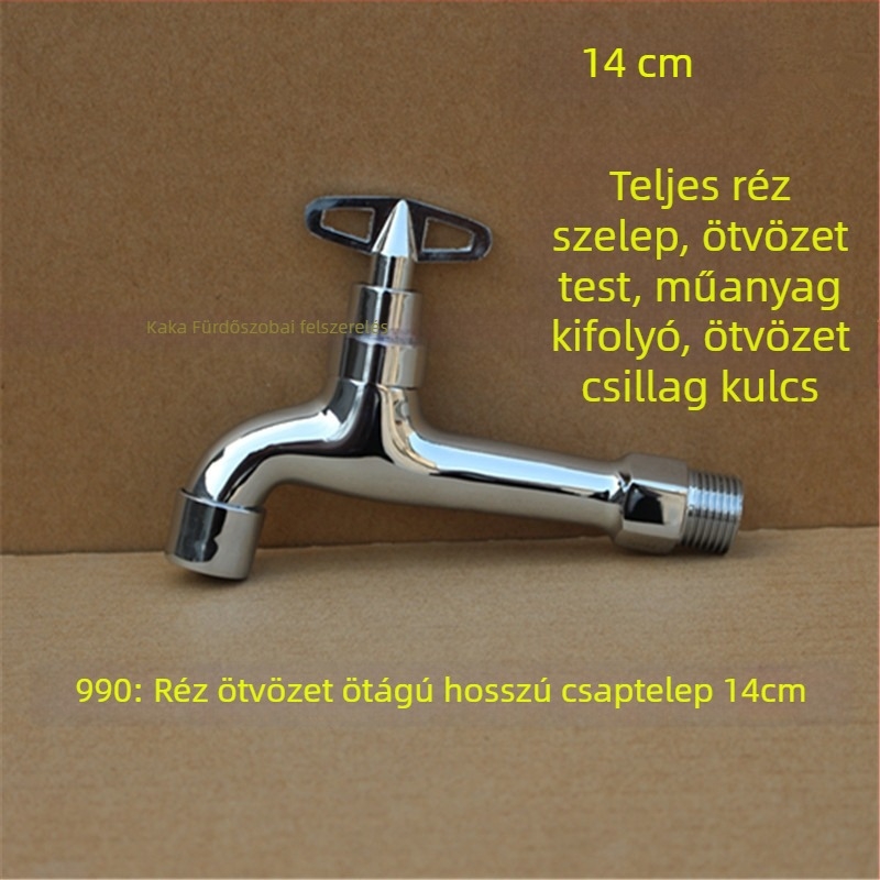 Kültéri zárható csap pentagonális kulccsal, teljes rézből, modell 950, kerámiakorongos szelep, egyetlen hideg víz kifolyás