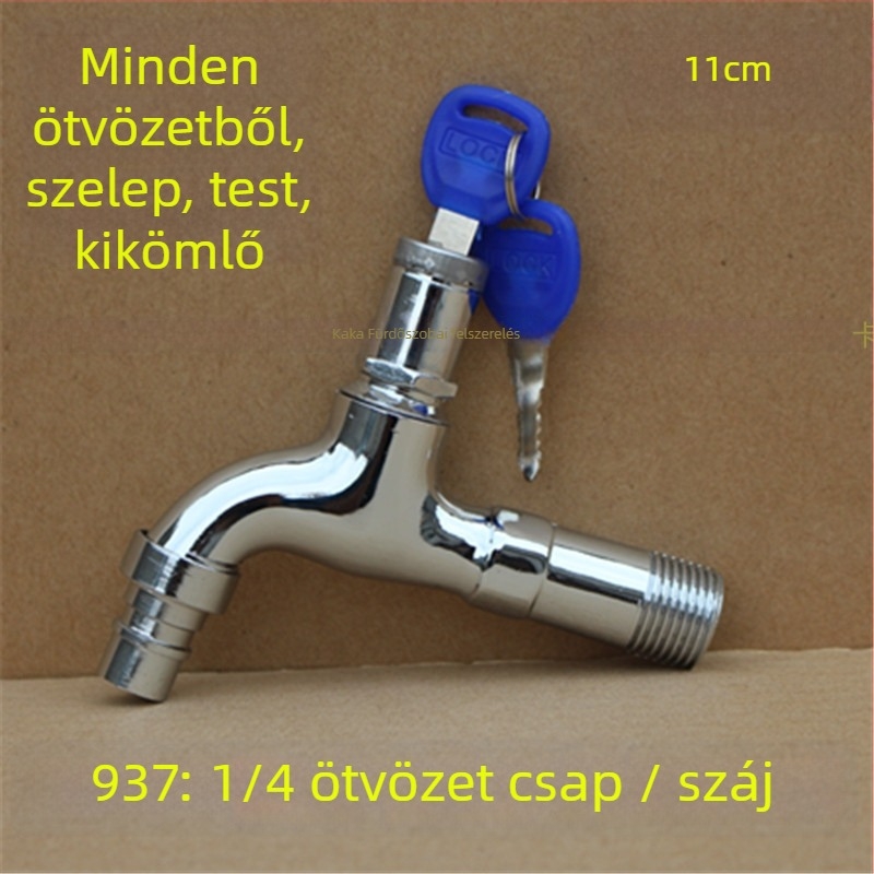 Kültéri zárható csap pentagonális kulccsal, teljes rézből, modell 950, kerámiakorongos szelep, egyetlen hideg víz kifolyás