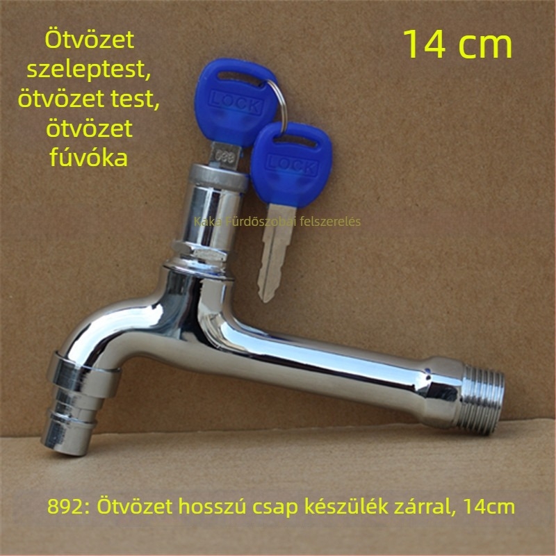 Kültéri zárható csap pentagonális kulccsal, teljes rézből, modell 950, kerámiakorongos szelep, egyetlen hideg víz kifolyás