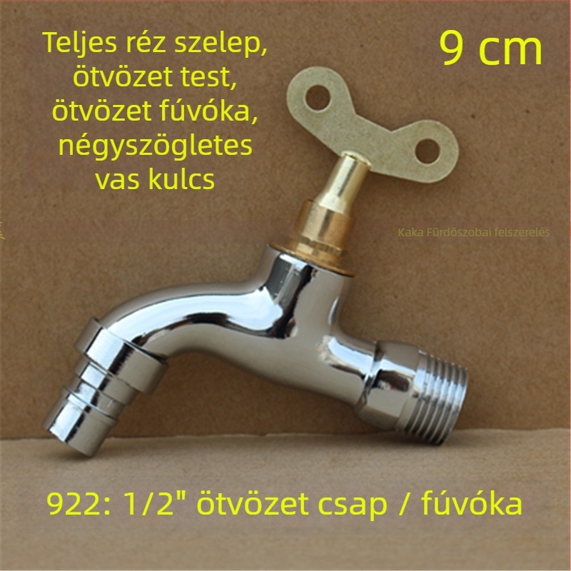 Kültéri zárható csap pentagonális kulccsal, teljes rézből, modell 950, kerámiakorongos szelep, egyetlen hideg víz kifolyás