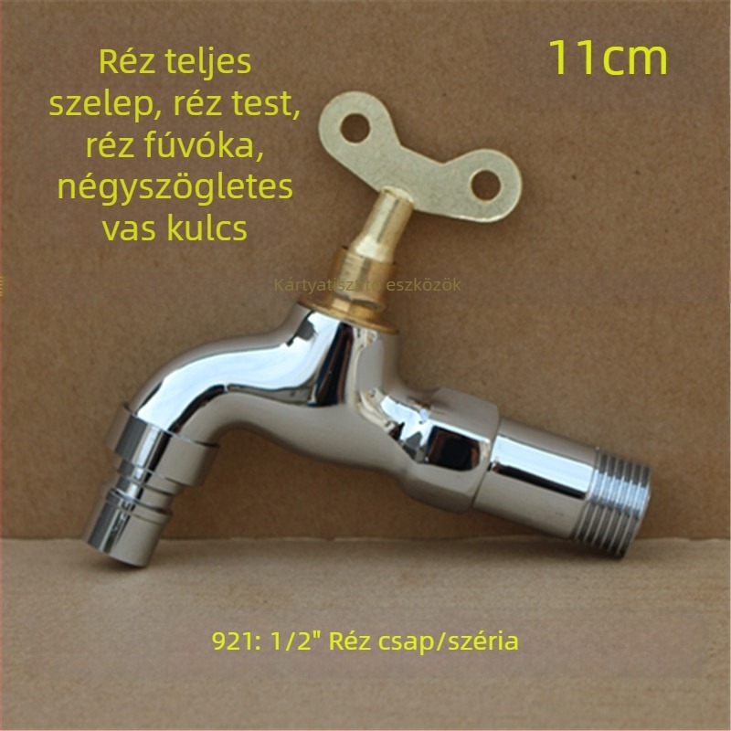 Kültéri zárható csap pentagonális kulccsal, teljes rézből, modell 950, kerámiakorongos szelep, egyetlen hideg víz kifolyás