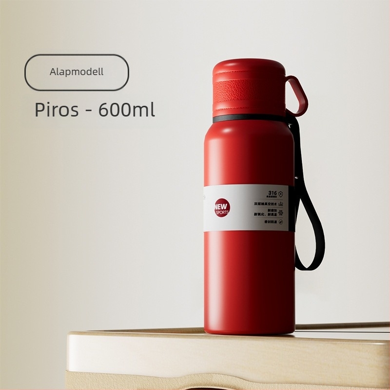 Kétfedeles termosz pohár tea- és víz szétválasztással, belső 316 rozsdamentes acél, külső 201 rozsdamentes acél, vákuum szigetelés, hordozható autóhoz