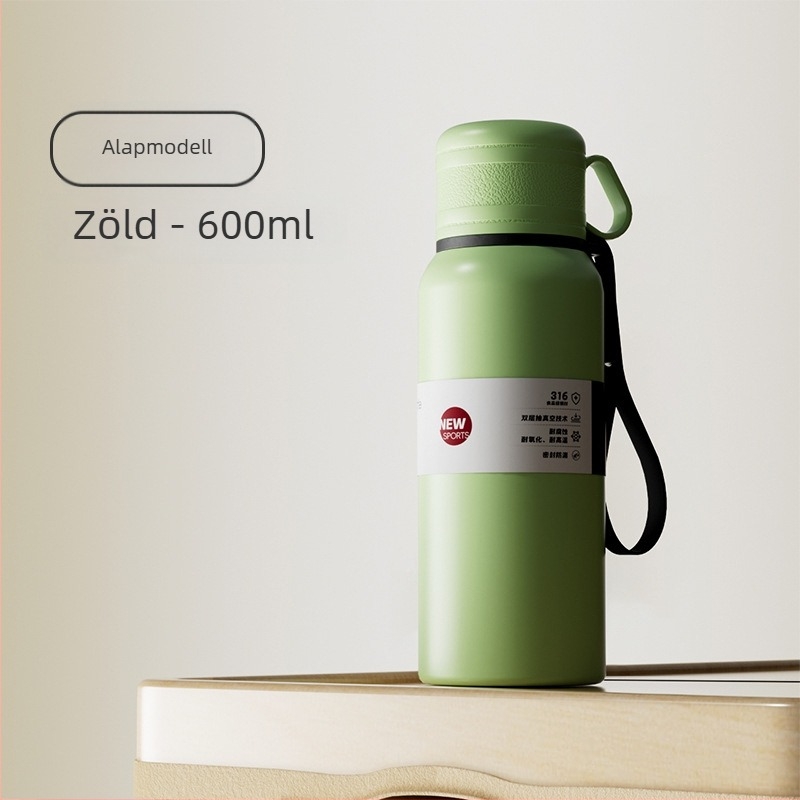 Kétfedeles termosz pohár tea- és víz szétválasztással, belső 316 rozsdamentes acél, külső 201 rozsdamentes acél, vákuum szigetelés, hordozható autóhoz