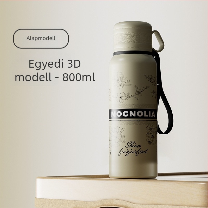 Kétfedeles termosz pohár tea- és víz szétválasztással, belső 316 rozsdamentes acél, külső 201 rozsdamentes acél, vákuum szigetelés, hordozható autóhoz