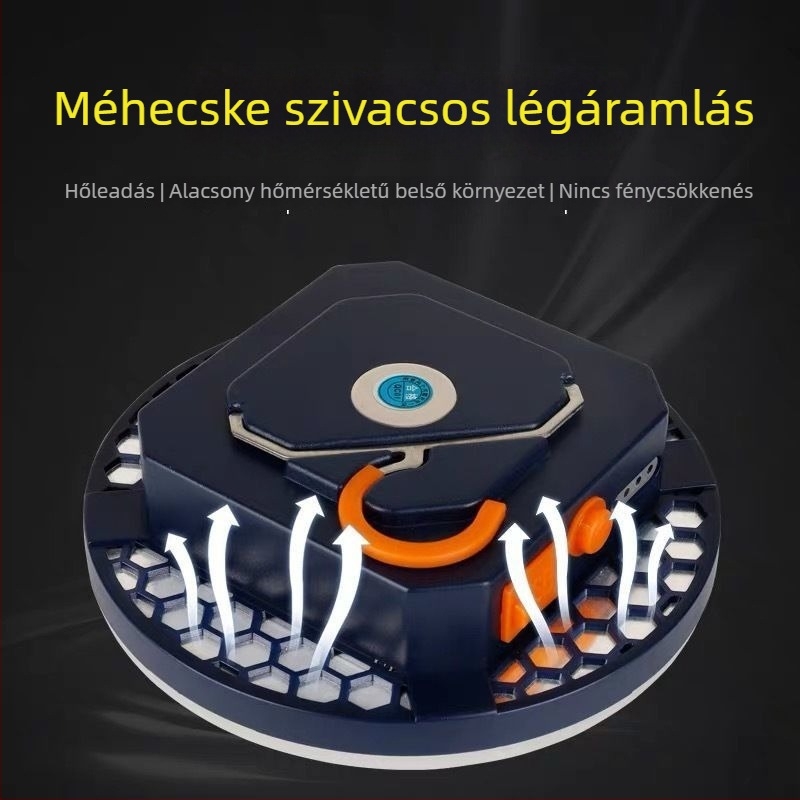 Kemping LED sátorvilágítás – kinetikus energiával működik, vízálló, hordozható