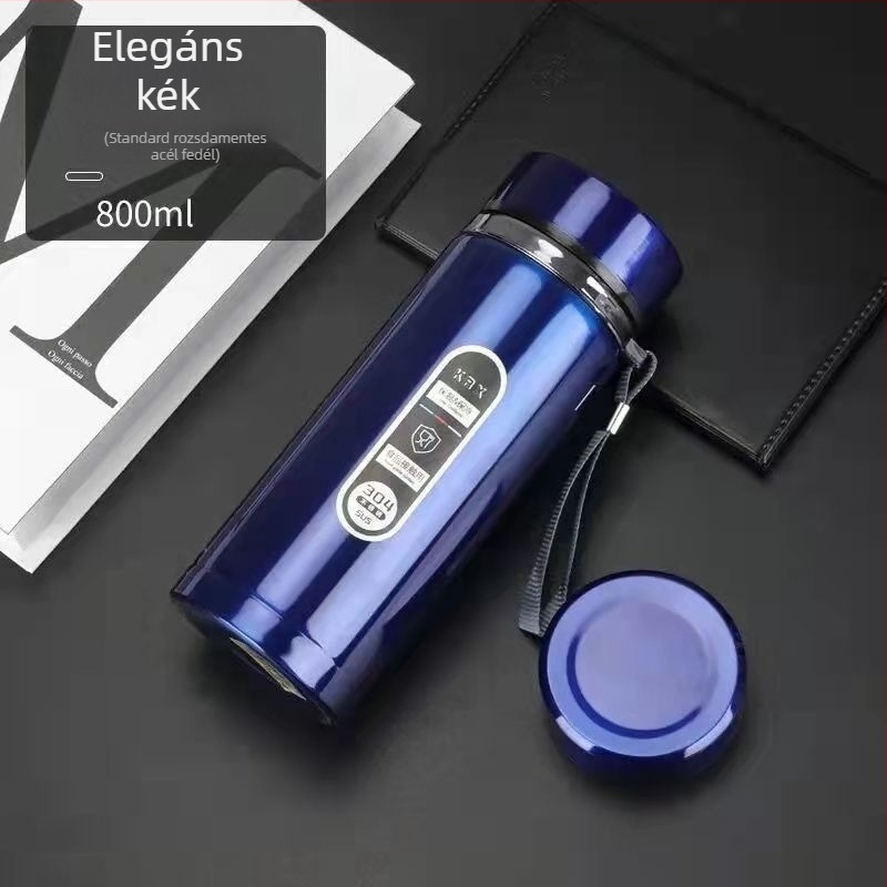 Okos rozsdamentes acél termosz üzleti használatra LED érintőképernyővel, intelligens vezérlés, tea-víz szétválasztás, belső 304 / külső 201 acél, 12–24 órás izoláció
