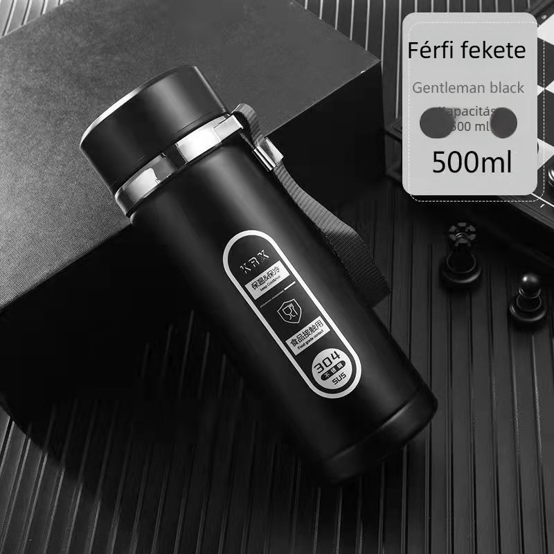 Okos rozsdamentes acél termosz üzleti használatra LED érintőképernyővel, intelligens vezérlés, tea-víz szétválasztás, belső 304 / külső 201 acél, 12–24 órás izoláció
