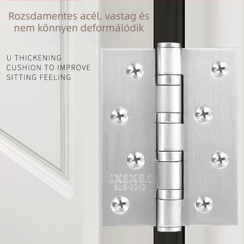 Rozsdamentes acél ajtózsanér — sík modell; anyag: rozsdamentes acél; felületkezelés: polírozott; márka: Rongshengxing
