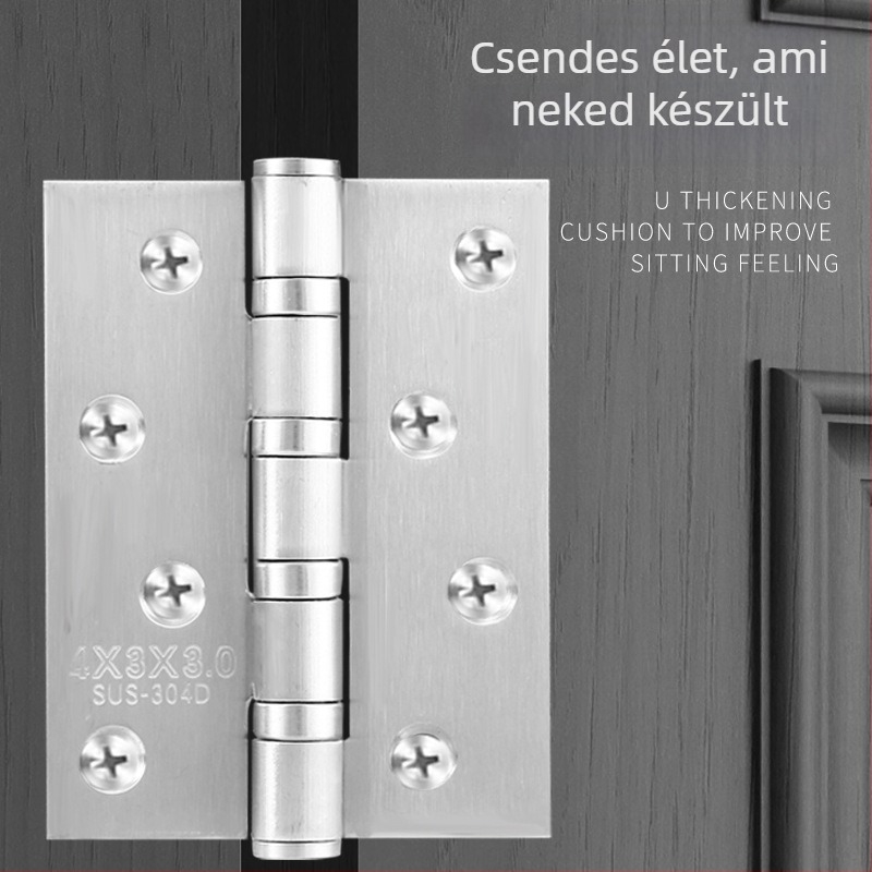 Rozsdamentes acél ajtózsanér — sík modell; anyag: rozsdamentes acél; felületkezelés: polírozott; márka: Rongshengxing