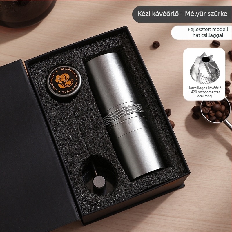 Nine Forging Kézi kávéőrlő – CNC külsőleg állítható, hét csillagos beállítás, retro luxus stílus, testreszabás elérhető