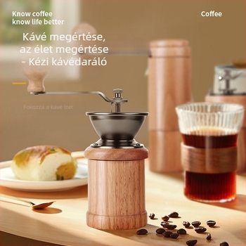 Lbeans kézi hajtású fából készült kávédaráló – retro stílus, tömörfa