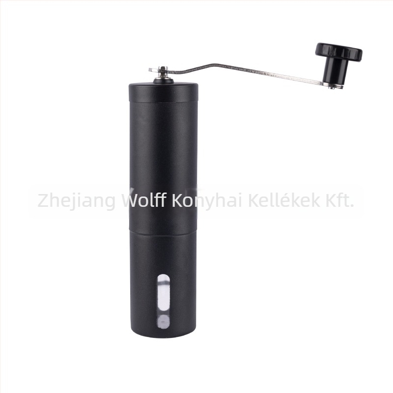 Kézi kávédaráló, 304 rozsdamentes acél test, kerámiás őrlő, hordozható, kézi működtetés