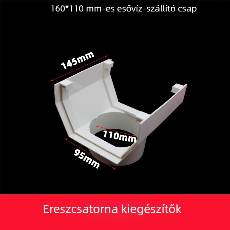 PVC esővízgyűjtő csatorna (Modell 160, Falvastagság 2, Márka yf, Anyag PVC)