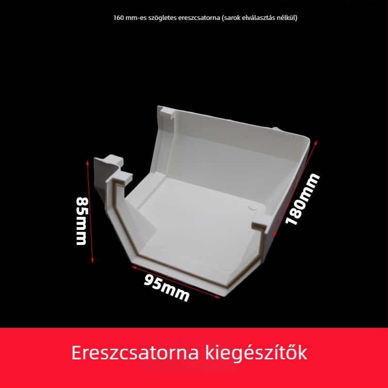 PVC esővízgyűjtő csatorna (Modell 160, Falvastagság 2, Márka yf, Anyag PVC)
