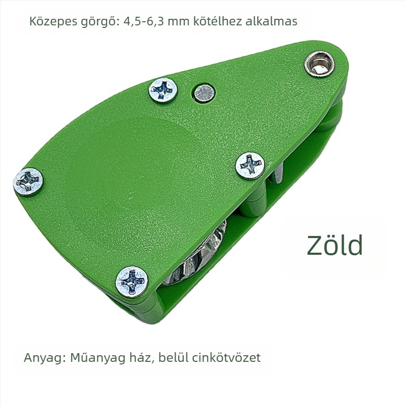 Sátor/ kötél feszítő görgő – kompatibilis 4,5–6,3 mm-rel, külső ABS, belső cinkötvözet