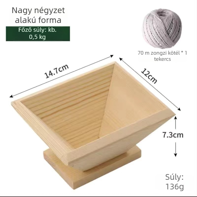Zongzi forma tömör fából; háromszög és négyzet alakú formák; logónyomtatás elérhető.