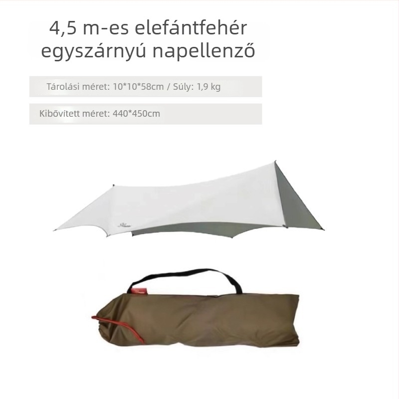 Kültéri kempingre alkalmas árnyékoló sátor pillangó alakú, Oxford szövet, 3000 mm vízállóság, kézi összeszerelés, vas váz