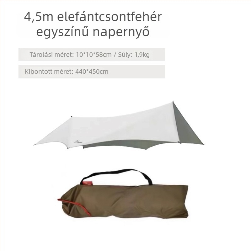 Kültéri kempingre alkalmas árnyékoló sátor pillangó alakú, Oxford szövet, 3000 mm vízállóság, kézi összeszerelés, vas váz