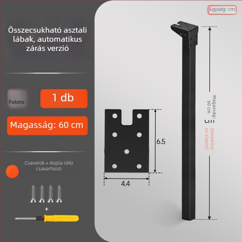 Összecsukható asztal láb zsanér 90°-os önzáróval, vas konstrukció, modell Folding support frame-q3fr, modern stílus