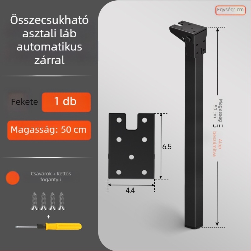 Összecsukható asztal láb zsanér 90°-os önzáróval, vas konstrukció, modell Folding support frame-q3fr, modern stílus