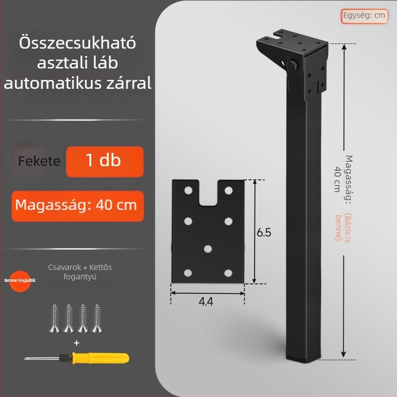Összecsukható asztal láb zsanér 90°-os önzáróval, vas konstrukció, modell Folding support frame-q3fr, modern stílus