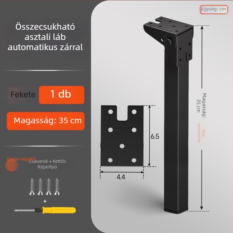 Összecsukható asztal láb zsanér 90°-os önzáróval, vas konstrukció, modell Folding support frame-q3fr, modern stílus