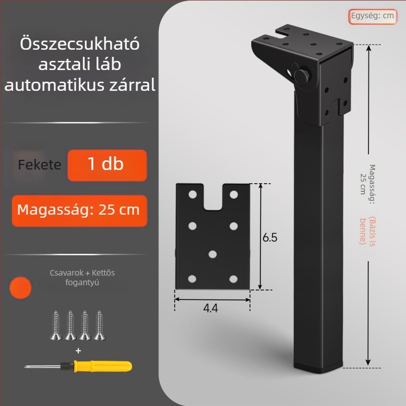 Összecsukható asztal láb zsanér 90°-os önzáróval, vas konstrukció, modell Folding support frame-q3fr, modern stílus