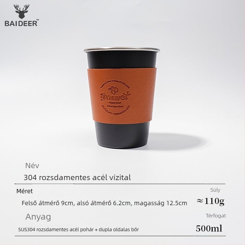 304 rozsdamentes acél kemping kávéscsésze készlet, hordozható és ultra-könnyű, tömeg 110 g, 3–5 személynek, modell BL0070-B