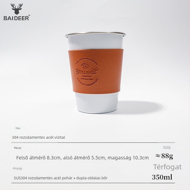 304 rozsdamentes acél kemping kávéscsésze készlet, hordozható és ultra-könnyű, tömeg 110 g, 3–5 személynek, modell BL0070-B