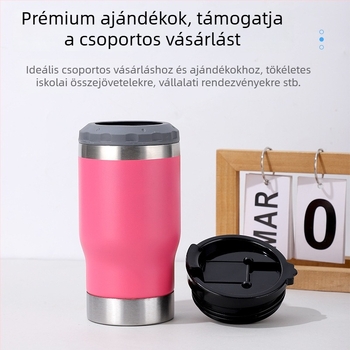 Dupla falú rozsdamentes acél vákuumkupa, 14 oz nyitóval, hordozható autó pohár