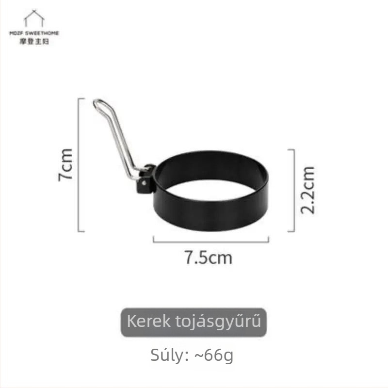 Tojás sütő forma — kör alakú, tapadásmentes felület, omlett és palacsinta készítéséhez; Anyag: Vas; Márka: Unique Item