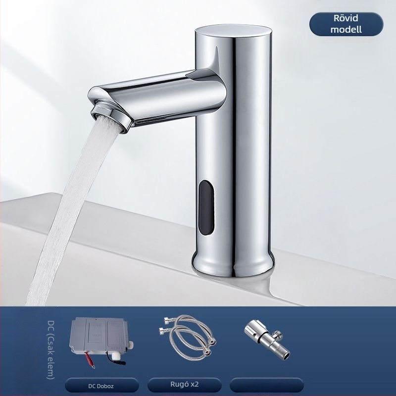 Felszínre szerelt mosdócsap szenzorral – kerámia korongos szelep, egykaros, szenzoros működés, rozsdamentes acél