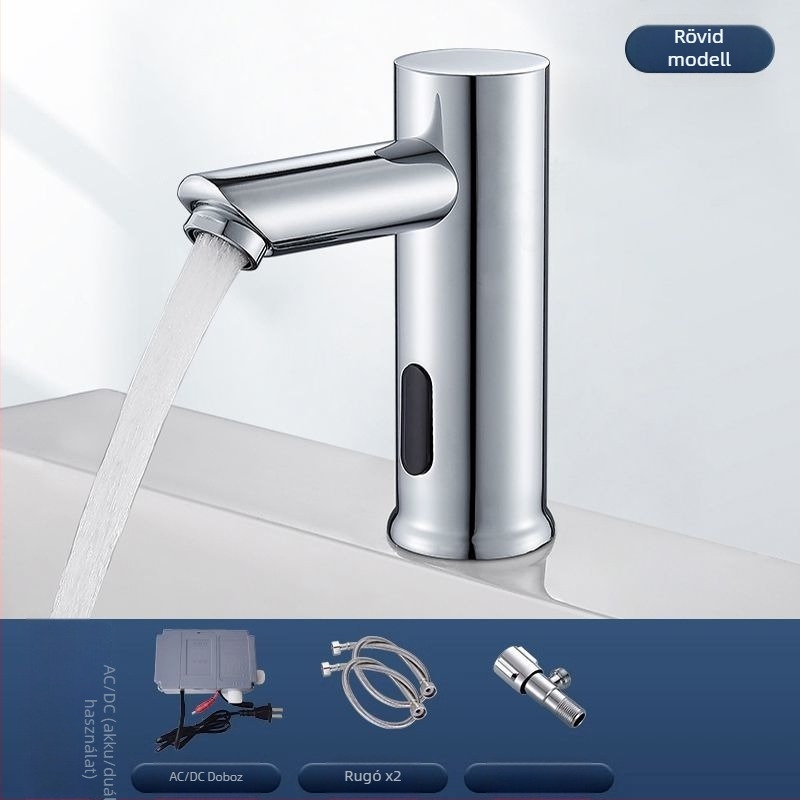 Felszínre szerelt mosdócsap szenzorral – kerámia korongos szelep, egykaros, szenzoros működés, rozsdamentes acél