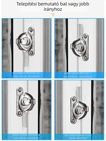 4 darab Crescent ablakzárkészlet – bal/jobb Crescent, Monlech Stainless steel safety crescent lock, ház rozsdamentes acél és kromált alap